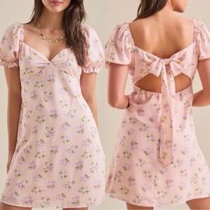 ALTAR'D STATE Marin Floral Short Sleeve Mini Dress Large L NEW NWOT